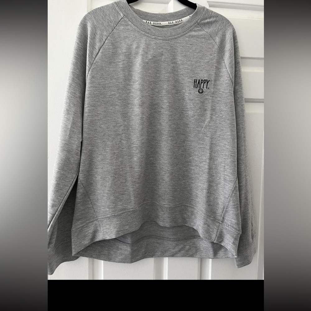 Rae dunn gallery sweater Top Size Medium Light Heather Gray